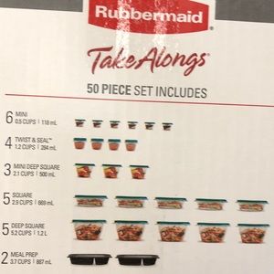 Rubbermaid 50 piece container set
